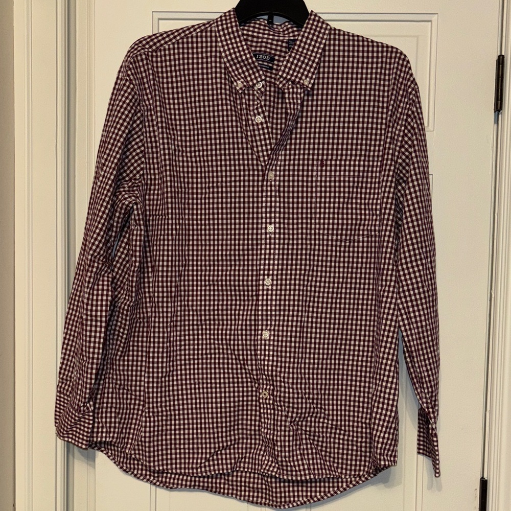 IZOD checkered button down